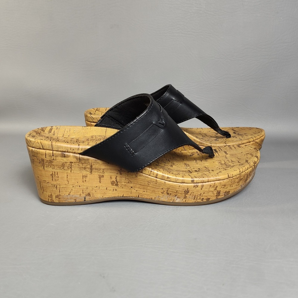 Vionic Atlantic Cameron Natural Womens Faux Leather Cork Thong Wedge Sz 7 - Picture 5 of 16